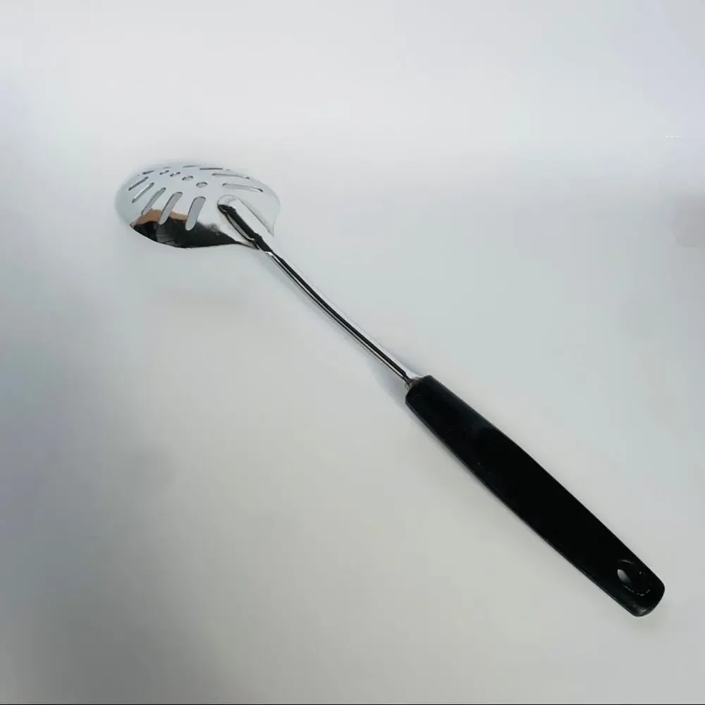 Vintage Foley Chrome Plated Slotted Serving Spoon
